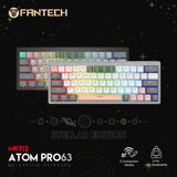 Fantech MK912 ATOM PRO63 RGB Bluetooth, Wireless Gaming keyboard Mercury