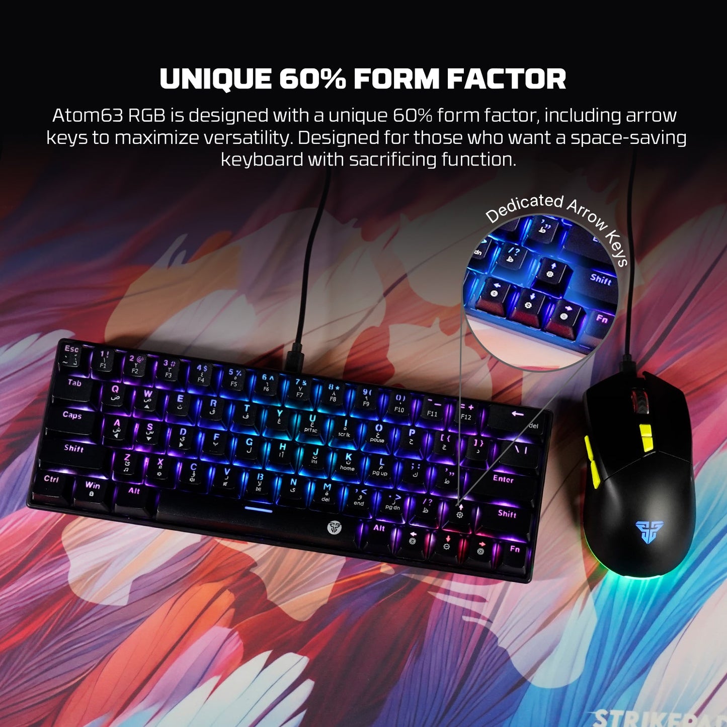 Fantech Atom63 MK859c Mechanical Gaming Keyboard & Mouse Arabic/English