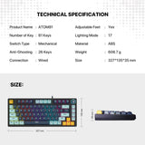 Fantech MK875V2 ATOM 81 RGB Mechanical Gaming Keyboard MIZU EDITION Sky Blue