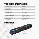 Fantech GS305 Bluetooth 5.3 Soundbar Dual mode RGB Lighting Gaming Speaker