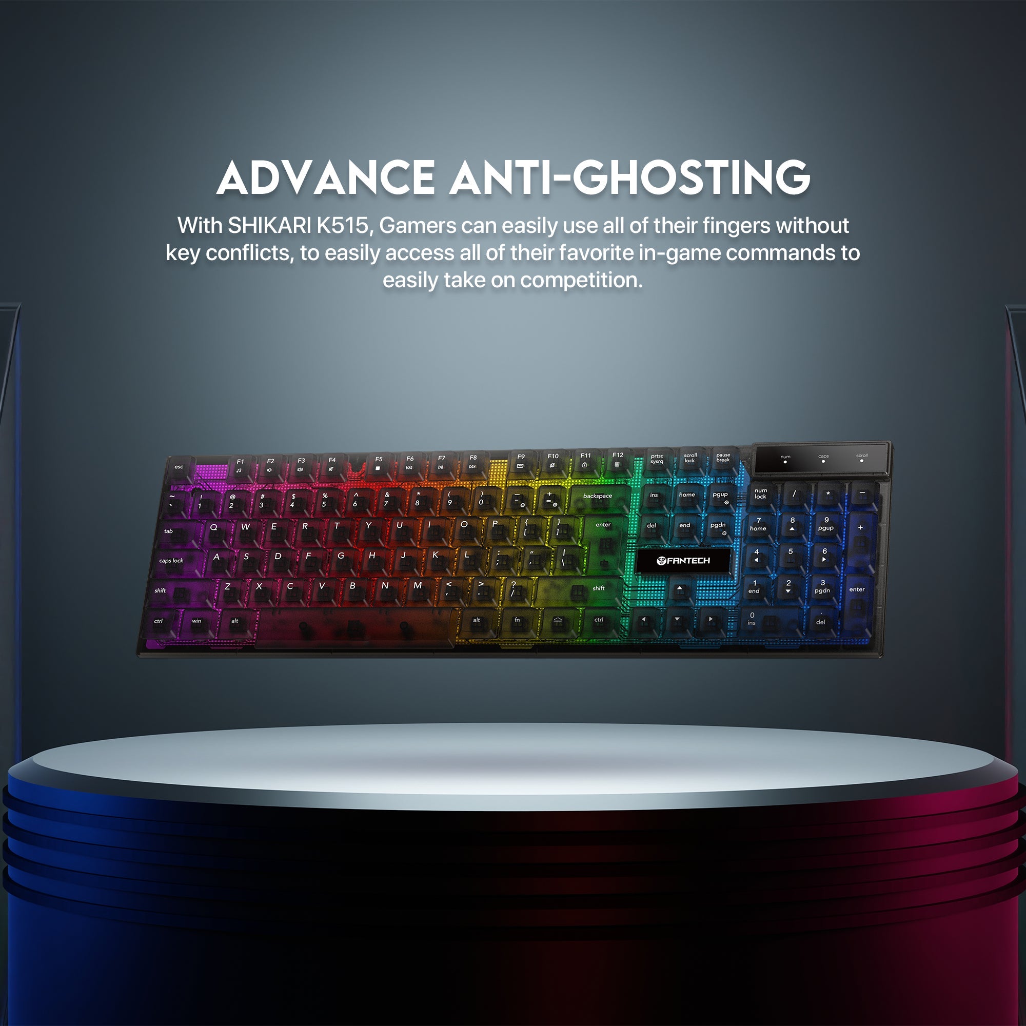 Fantech Shikari K515 RGB Membrane Gaming Keyboard - Fantech Jordan | Gaming Accessories Store 