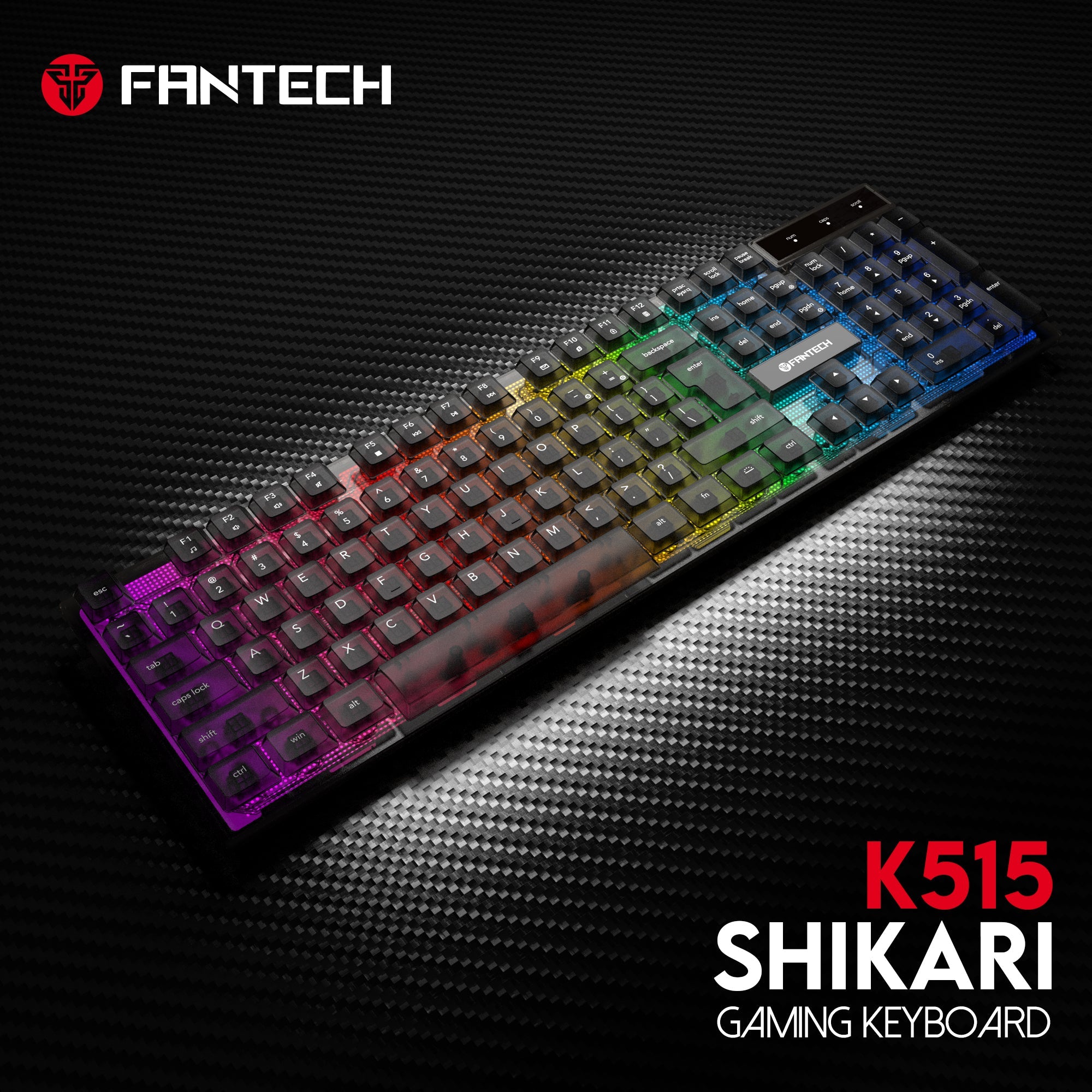 Fantech Shikari K515 RGB Membrane Gaming Keyboard - Fantech Jordan | Gaming Accessories Store 