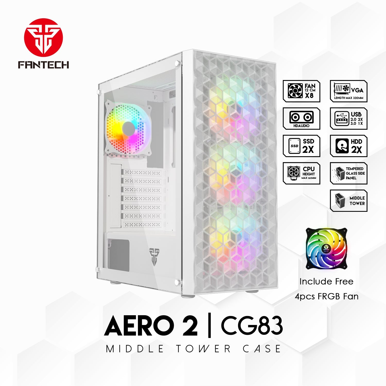 Fantech Aero 2 CG83 Middle Tower Case - Fantech Jordan | Gaming Accessories Store 