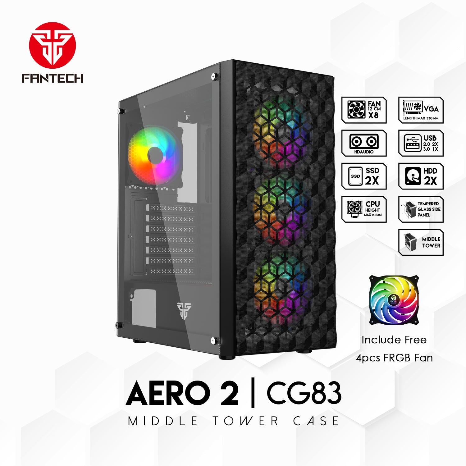 Fantech Aero 2 CG83 Middle Tower Case - Fantech Jordan | Gaming Accessories Store 