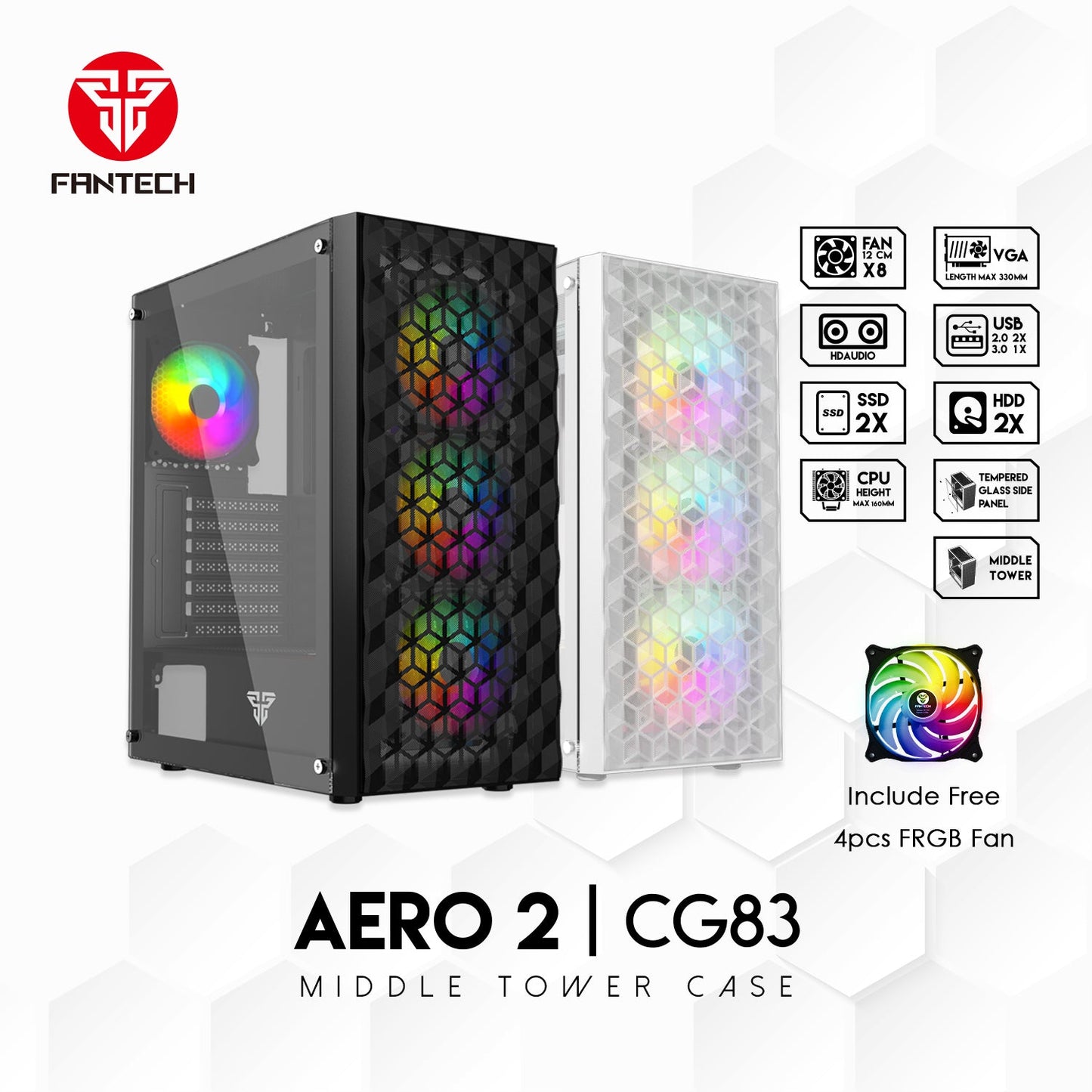Fantech Aero 2 CG83 Middle Tower Case - Fantech Jordan | Gaming Accessories Store 