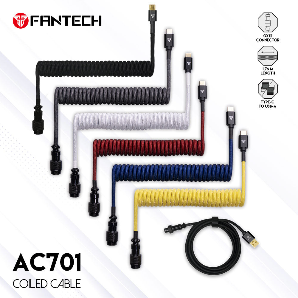 Fantech COILED CABLE AC701 - Fantech Jordan | Gaming Accessories Store 