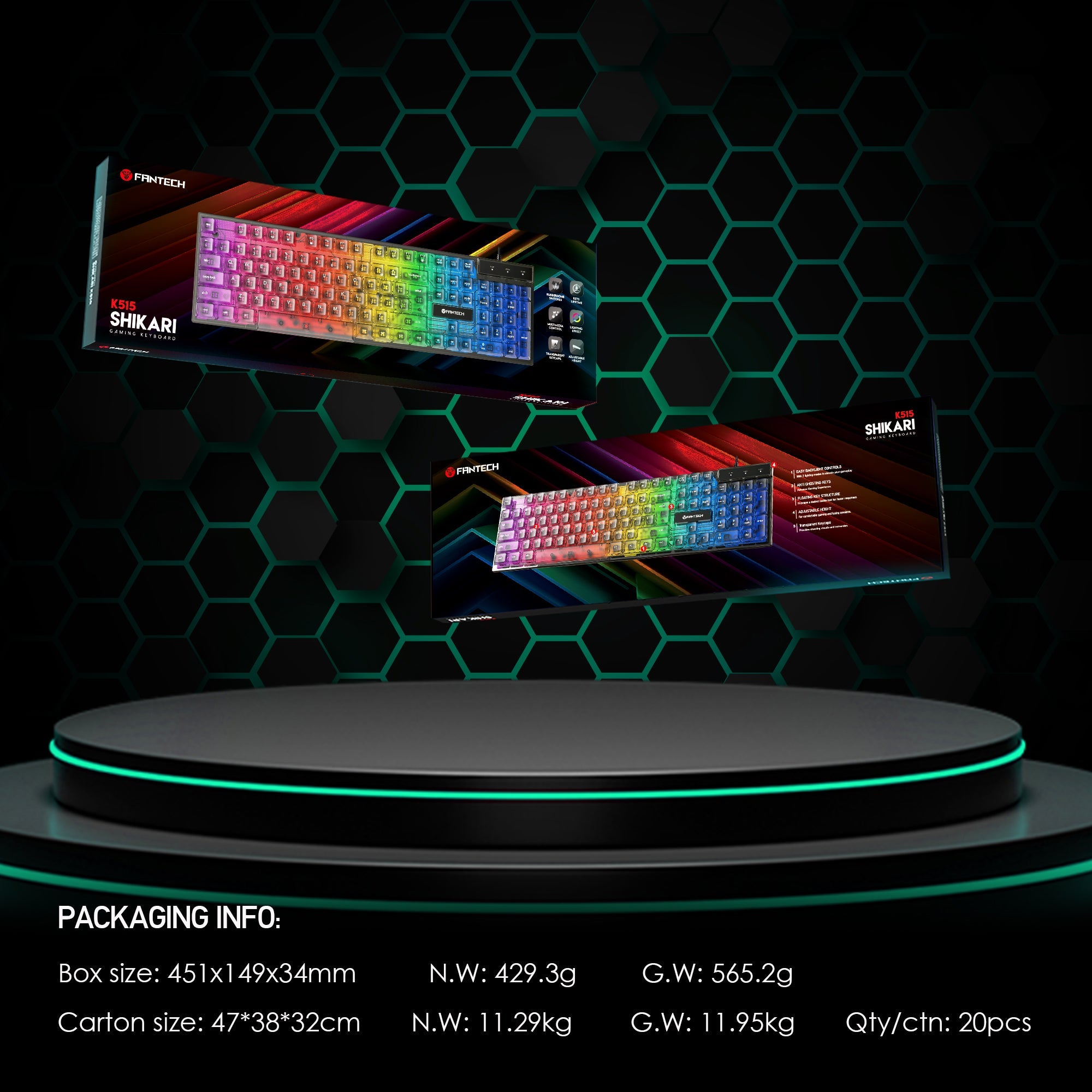 Fantech Shikari K515 RGB Membrane Gaming Keyboard - Fantech Jordan | Gaming Accessories Store