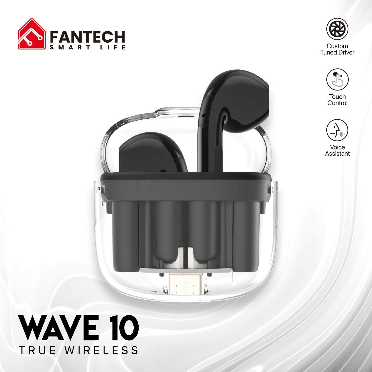 Tw10 Fantech TWS Bluetooth Wireless Wave 10 TW10 Built-in Microphone ...