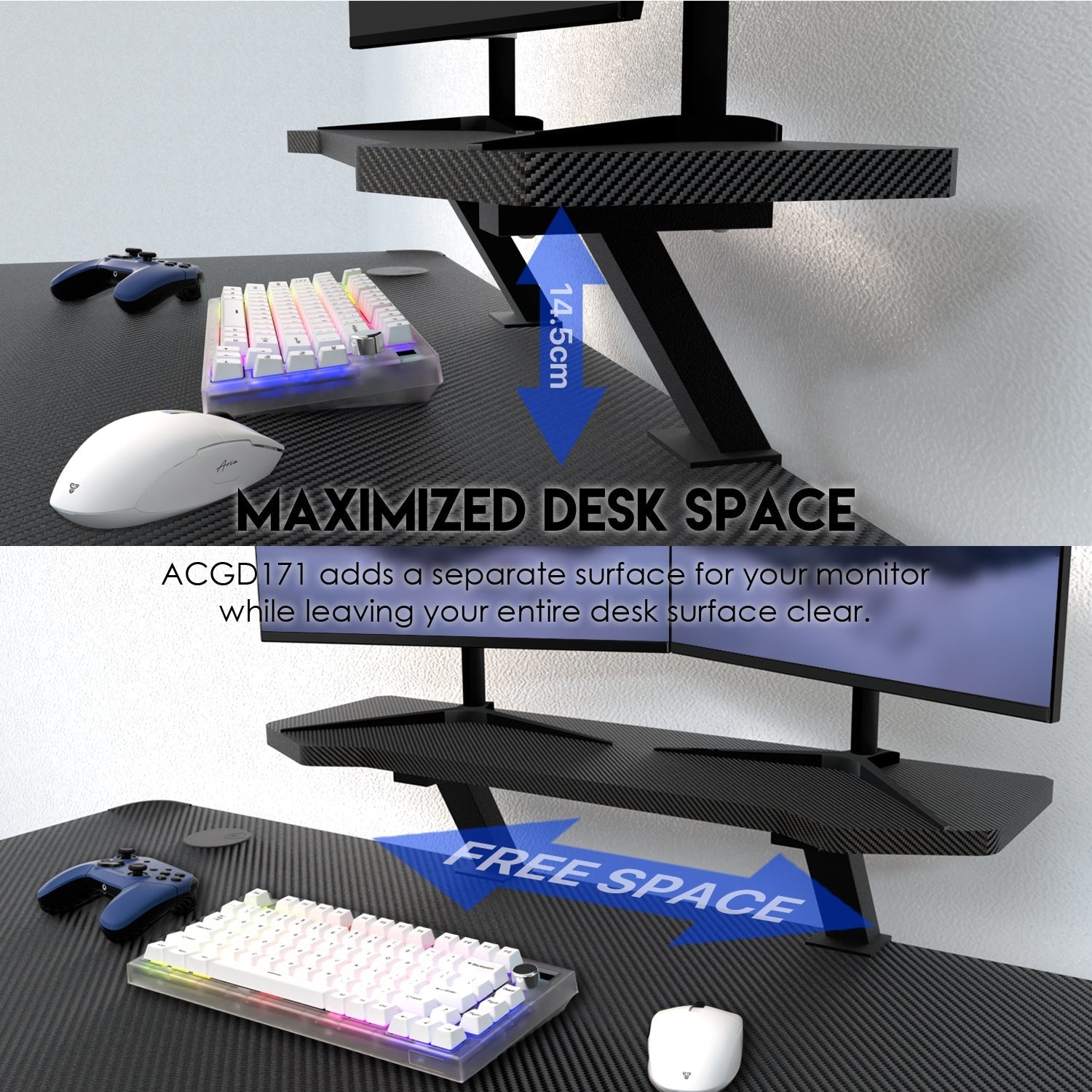 Fantech ACGD171 Monitor Stand Premium Material and Maximized Desk Space - Fantech Jordan | Gaming Accessories Store 
