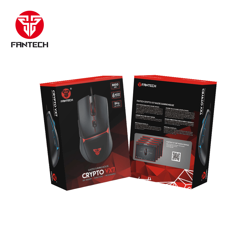 FANTECH CRYPTO VX7 MACRO GAMING MOUSE - Fantech Jordan | Gaming Accessories Store 