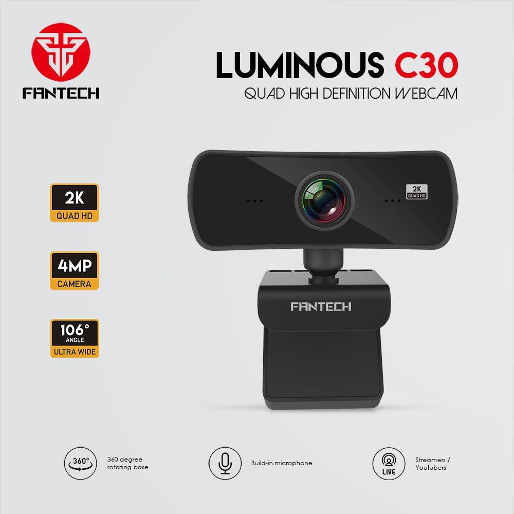 FANTECH LUMINOUS C30 2K WEBCAM - Fantech Jordan | Gaming Accessories Store 