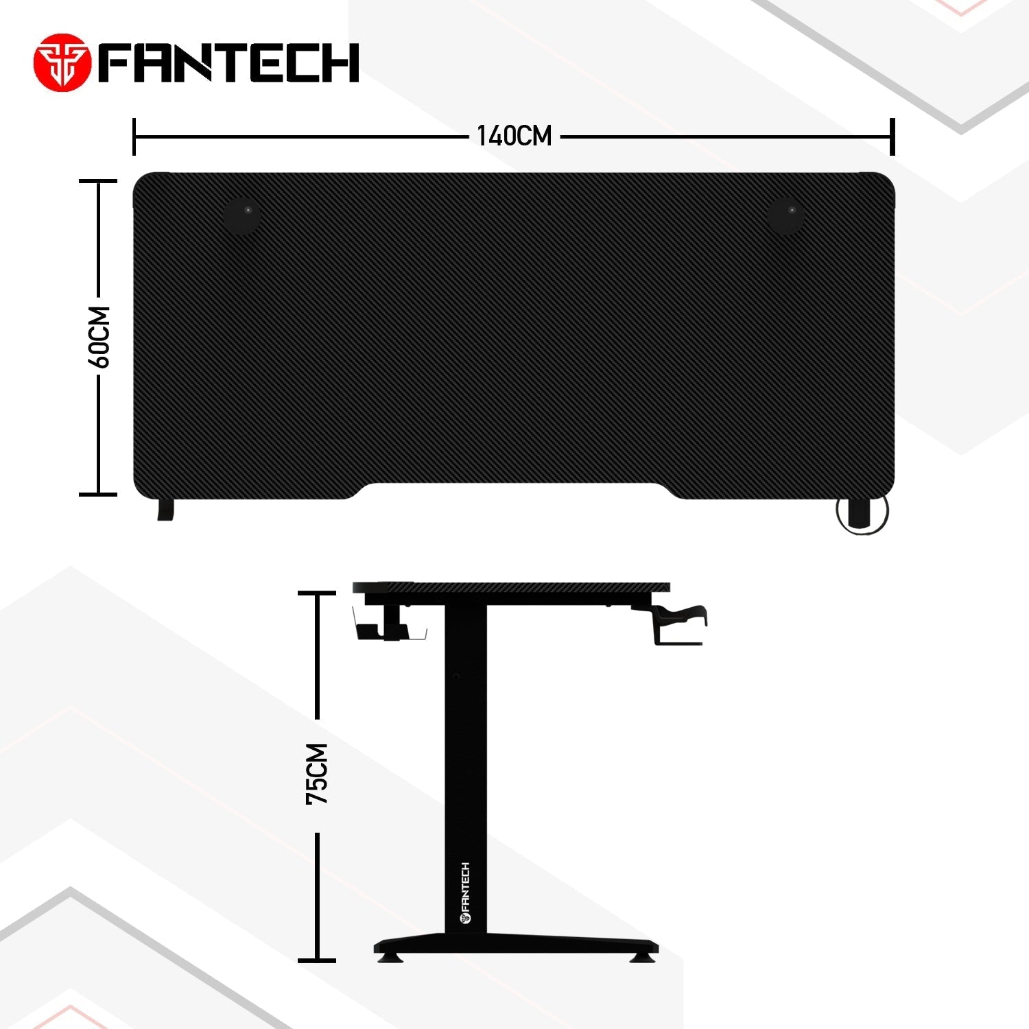 Fantech Tigris GD214 Gaming Desk RGB Illumination Premium and Sleek Large Surface with Cable Management - Fantech Jordan | Gaming Accessories Store 