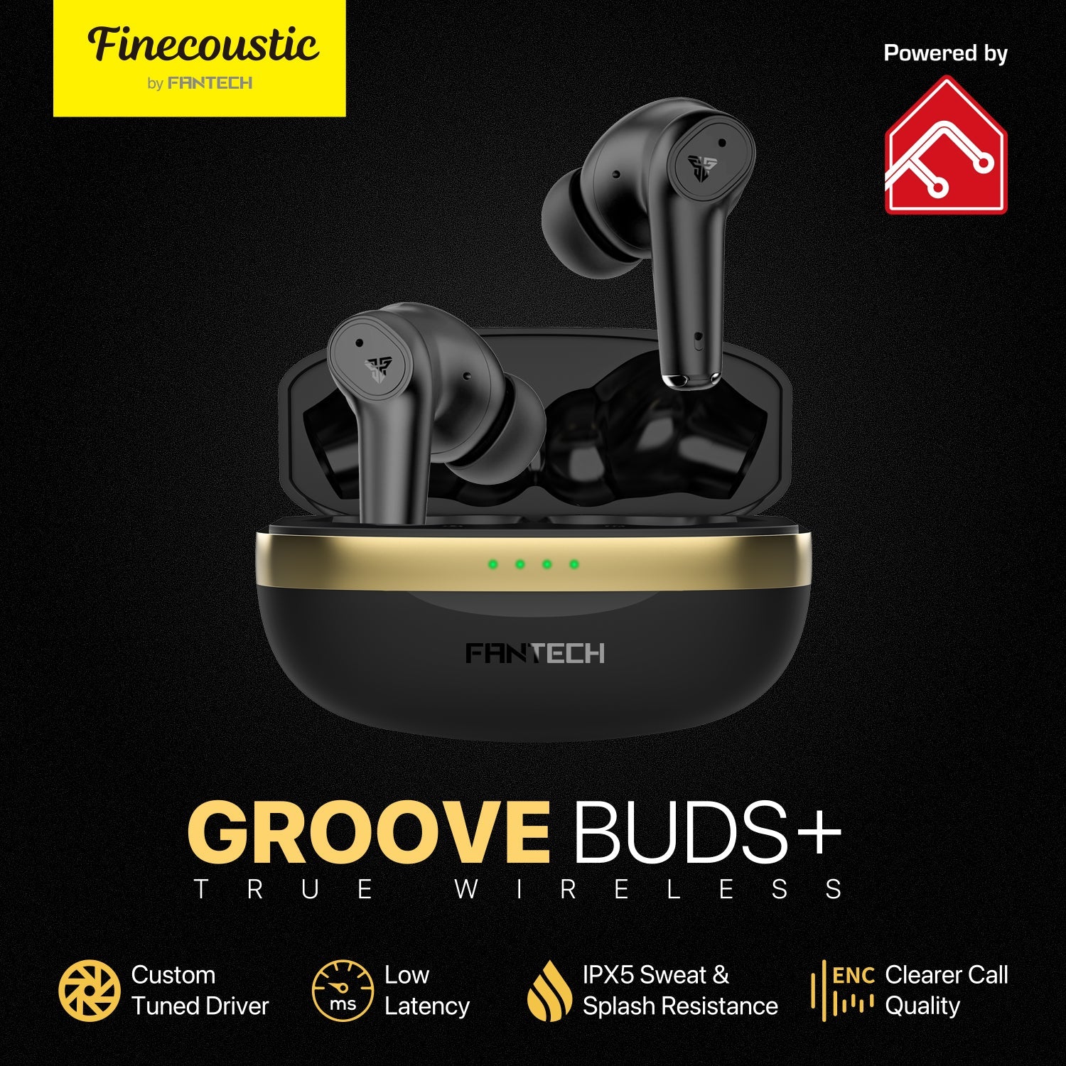 Fantech TWS Bluetooth Wireless GROOVE BUDS+ TX2 Built-in Microphone - Fantech Jordan | Gaming Accessories Store 