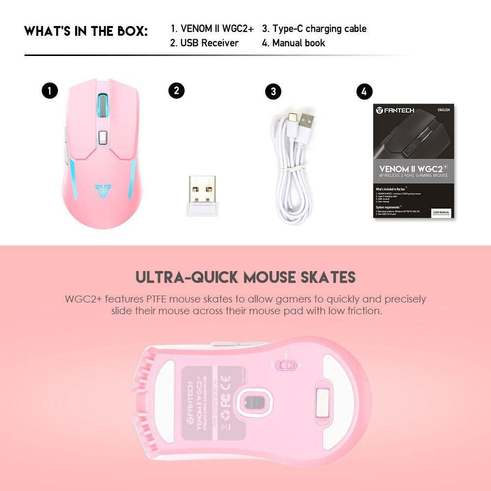 Fantech WGC2+ VENOM II Sakura Wireless Mouse - Fantech Jordan | Gaming Accessories Store 