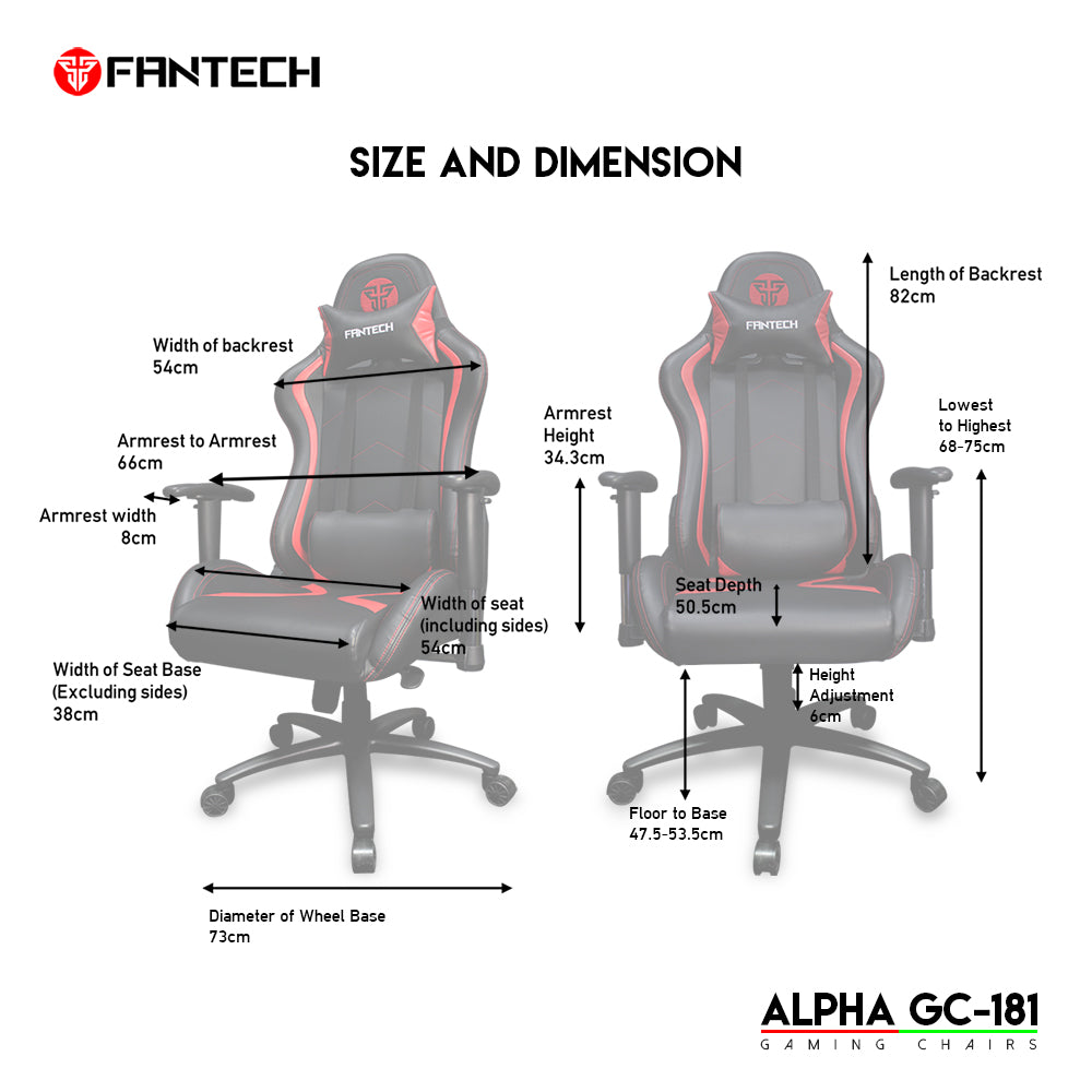 FANTECH ALPHA GC-181 GAMING CHAIR | Red - Fantech Jordan | Gaming Accessories Store 