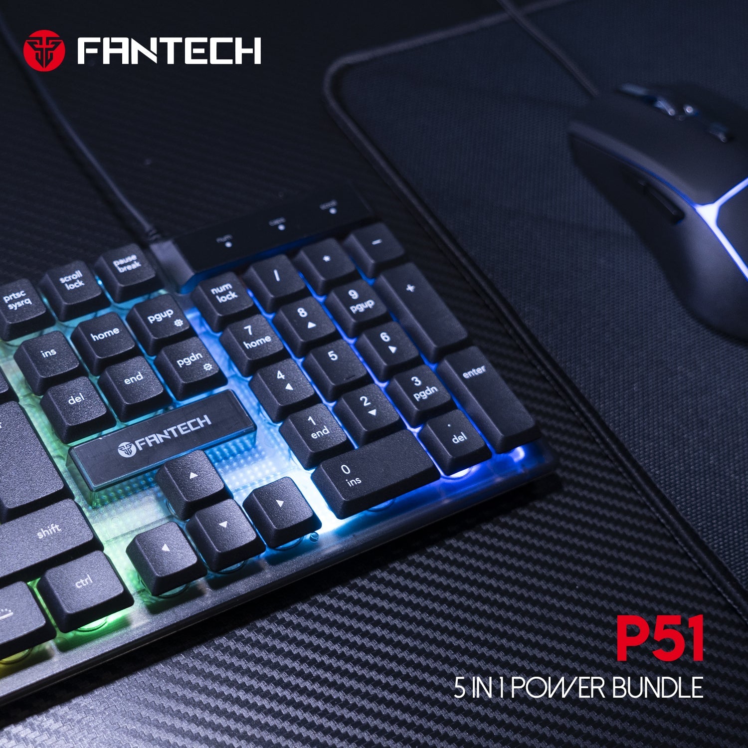 FANTECH P51 Power Bundle Gaming Keyboard and Mouse Combo - Fantech Jordan | Gaming Accessories Store