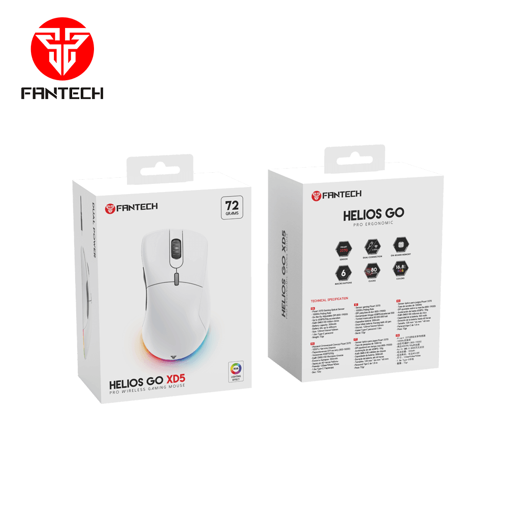 HELIOS XD5 SPACE EDITION ERGONOMIC GAMING MOUSE WIRELESS - Fantech Jordan | Gaming Accessories Store 