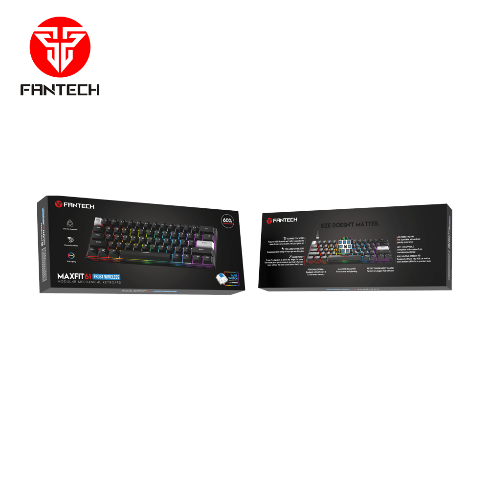 MAXFIT61 FROST WIRELESS MODULAR MECHANICAL KEYBOARD - Fantech Jordan | Gaming Accessories Store 