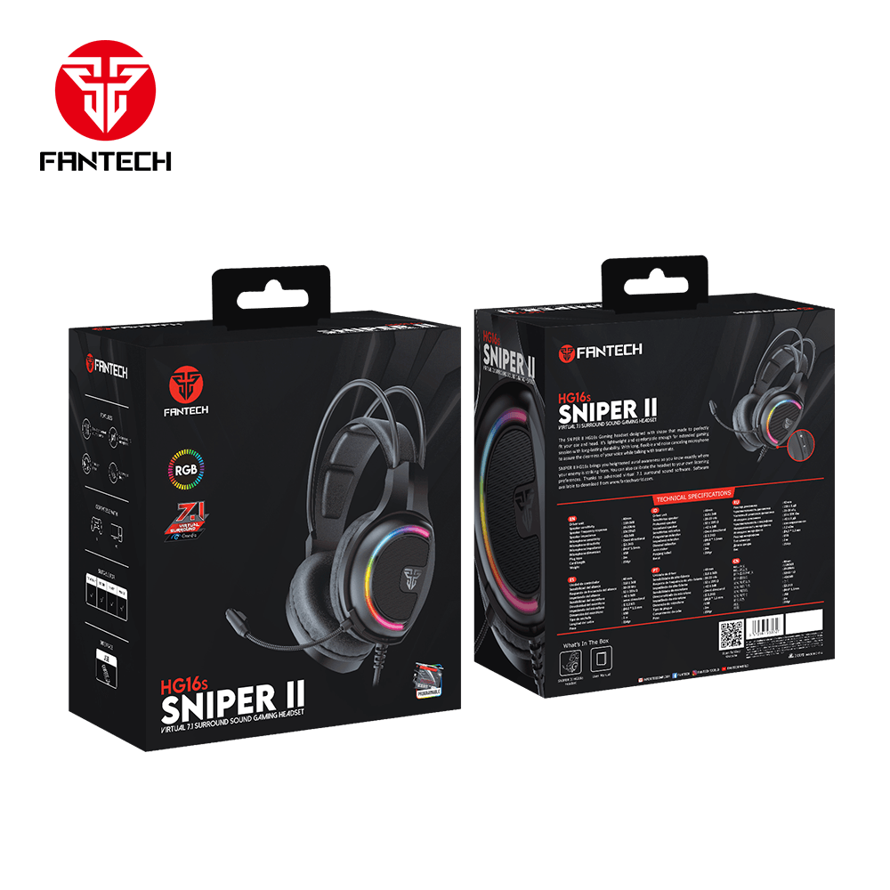 SNIPER II HG16s VIRTUAL 7.1 SURROUND SOUND GAMING HEADSET - Fantech Jordan | Gaming Accessories Store 